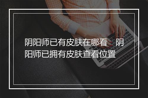 阴阳师已有皮肤在哪看　阴阳师已拥有皮肤查看位置